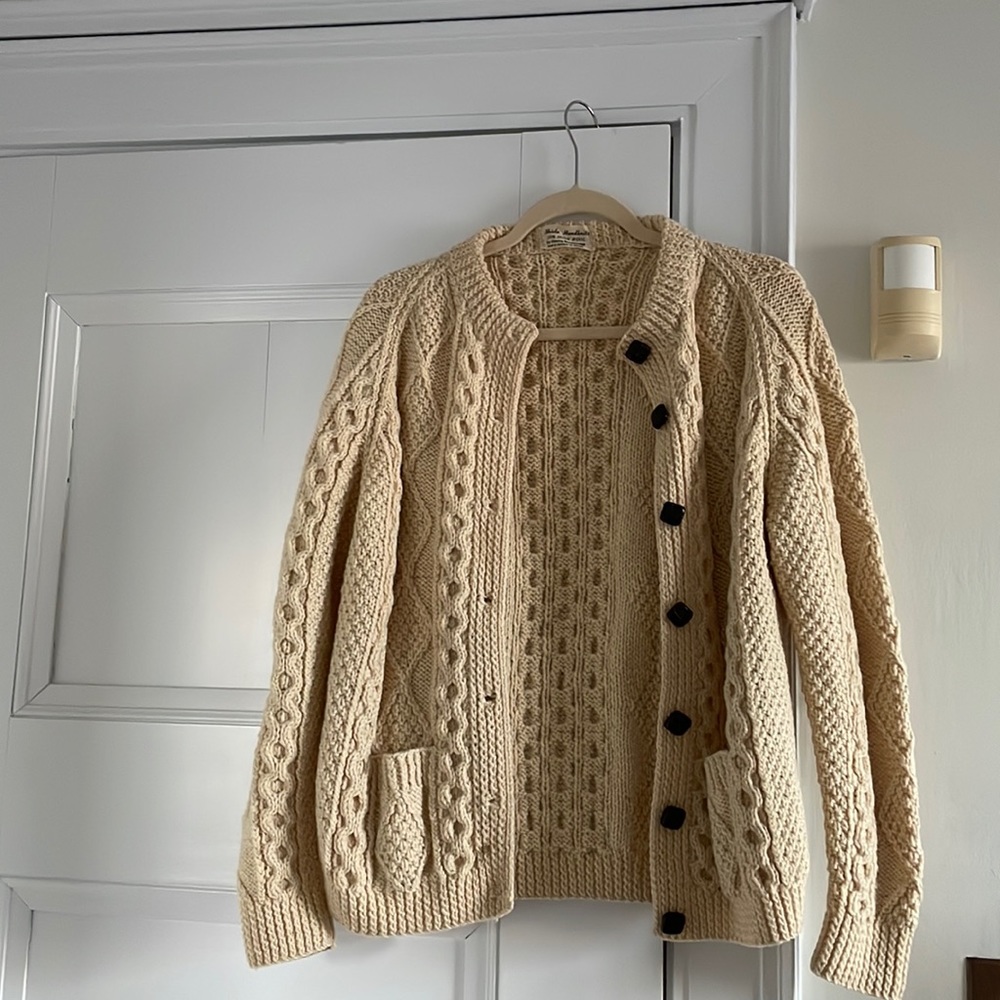 Vintage hand Knit Wool Cardigan